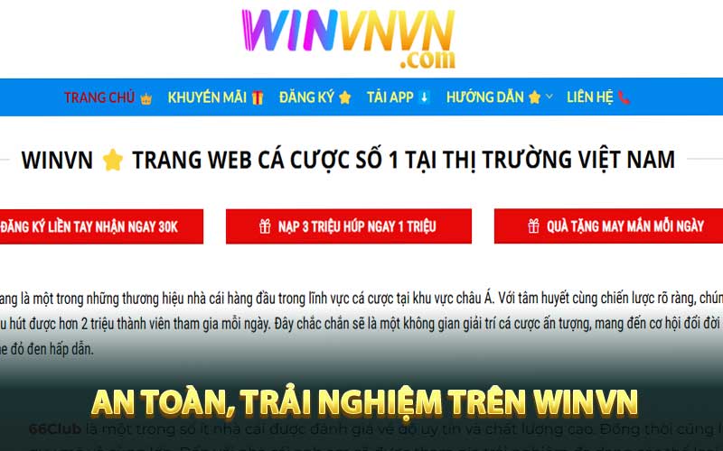 An toàn, trải nghiệm trên WINVN